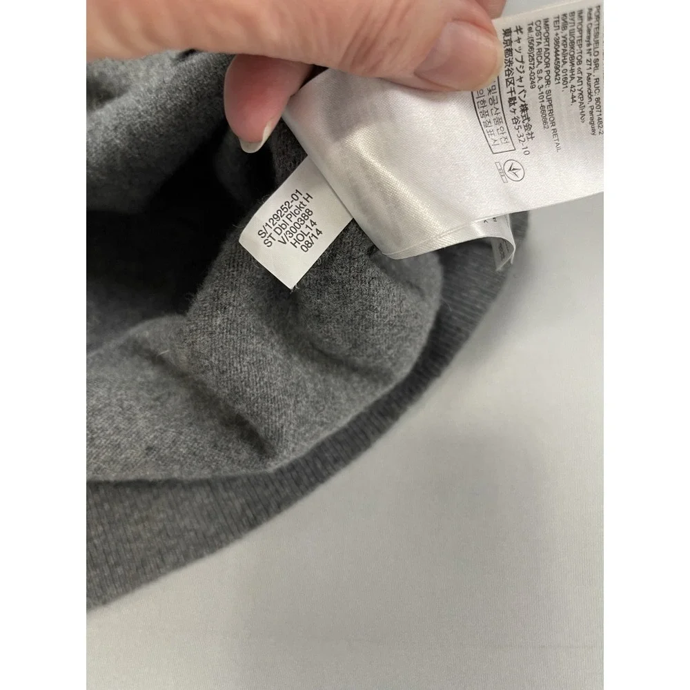 Banana Republic Mens Sweater Medium Gray 1/4 Zip Merino Wool Italian Minimal Lux
